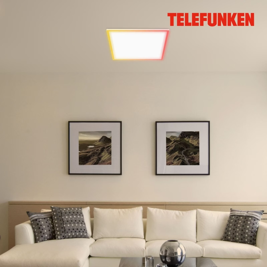 Telefunken 321206TF - Plafonnier RGBW à intensité variable LED/18W/230V 3000-6500K + télécommande