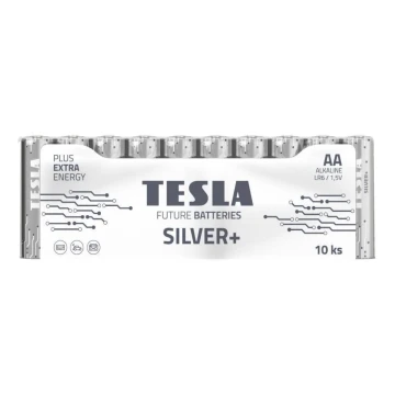 Tesla Batteries - 10 pce Pile alcaline AA SILVER+ 1,5V 2900 mAh