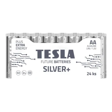 Tesla Batteries - 24 pce Pile alcaline AA SILVER+ 1,5V 2900 mAh