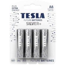 Tesla Batteries - 4 pce Pile alcaline AA SILVER+ 1,5V 2900 mAh