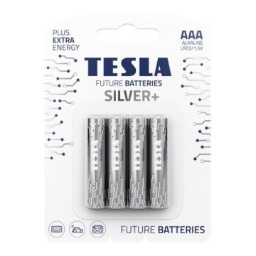 Tesla Batteries - 4 pce Pile alcaline AAA SILVER+ 1,5V 1300 mAh