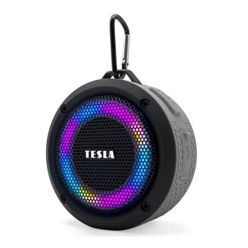 TESLA Electronics - Enceinte sans fil LED RGB 5W/1200 mAh/3,7V IPX7 gris