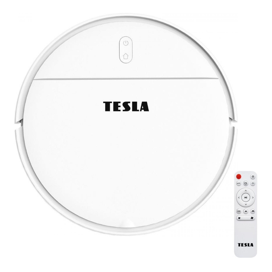 TESLA Electronics RoboStar - Aspirateur robot connecté 2en1 2500 mAh Wi-Fi Tuya blanc + télécommande