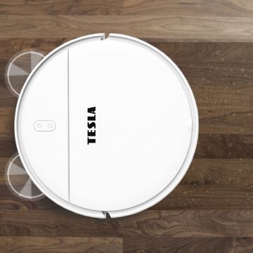 TESLA Electronics RoboStar - Aspirateur robot connecté 2en1 2500 mAh Wi-Fi Tuya blanc + télécommande