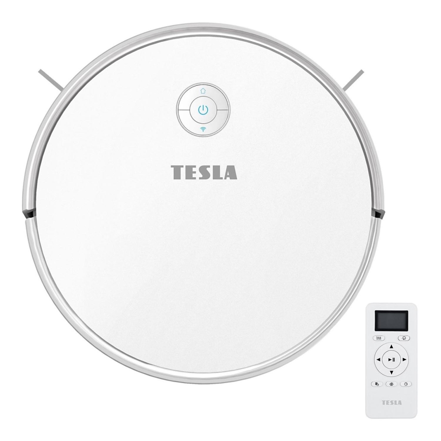TESLA Electronics RoboStar - Aspirateur robot connecté 2en1 2600 mAh Wi-Fi blanc + télécommande