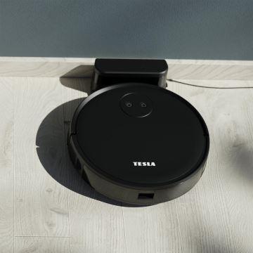 TESLA Smart - Aspirateur robot connecté 2en1 2000 mAh Wi-Fi noir + télécommande