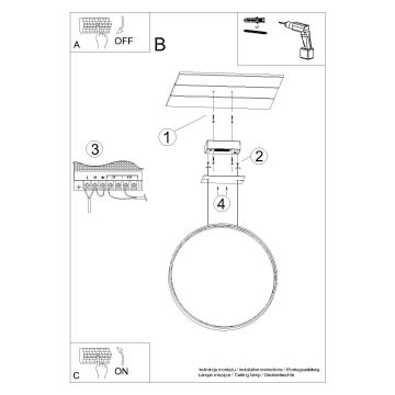 Thoro TH.175 - Suspension filaire LED RIO LED/50W/230V CRI90 3000K diam. 78 cm doré