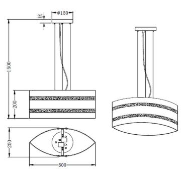 Trio - Suspension filaire NIKOSIA 2xE27/40W/230V argent