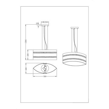 Trio - Suspension filaire NIKOSIA 2xE27/40W/230V doré