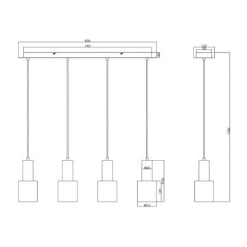 Trio - Suspension filaire WAILER 4xGU10/5W/230V grise