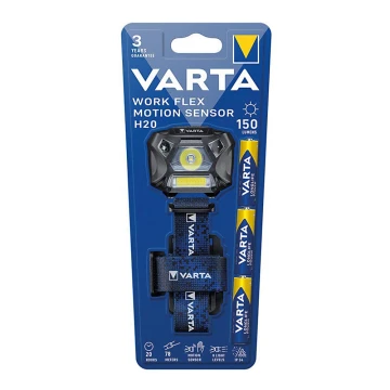 Varta 18648101421 - Lampe frontale LED à intensité variable avec détecteur WORK FLEX LED/3xAAA IP54