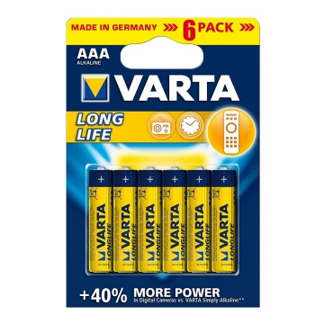 Varta 4103 - 6 pc Pile alcaline LONGLIFE EXTRA AAA 1,5V
