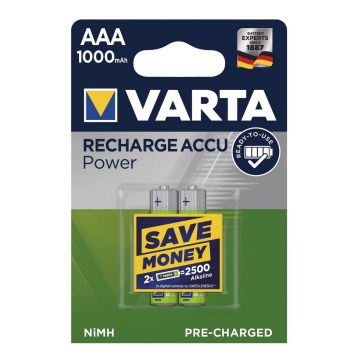 Varta 5703301402 - 2 pcs Pile alcaline RECHARGE  AAA  1,2V