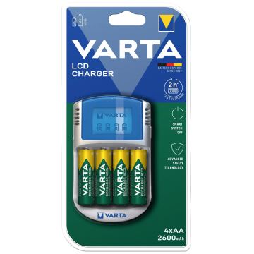 Varta 57070201451 - Chargeur de piles LCD 4xAA/AAA 2600mAh 5V