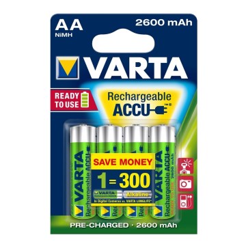 Varta 5716 - 4 pc Pile rechargeable ACCU AA NiMH/2600mAh/1,2V