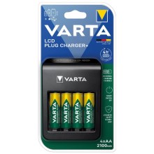 Varta 57687101441 - LCD Chargeur de piles 4xAA/AAA 2100mAh 230V