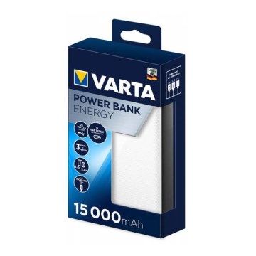 Varta 57977101111 - Batterie portative ENERGY 15000mAh/2x2,4V blanche