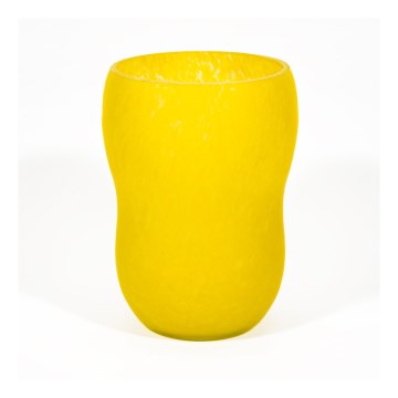 Vase en verre 17 cm jaune