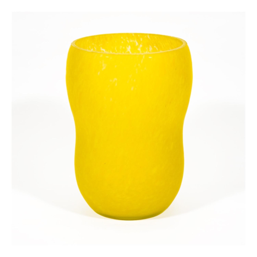 Vase en verre 17 cm jaune