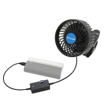 Ventilateur avec pince USB 4W/5V noir