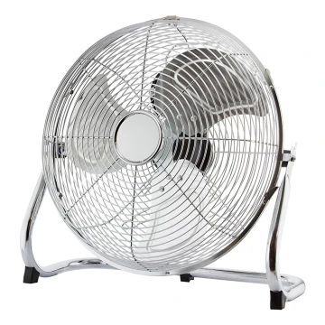 Ventilateur de sol, 45 cm, 3 vitesses, Chrome, 140W