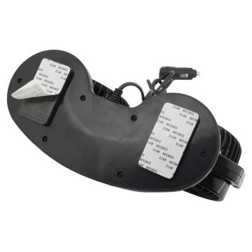 Ventilateur de tableau de bord de voiture avec thermomètre 9W/12V noir