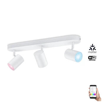 WiZ - Spot LED RVBW à intensité variable IMAGEO 3xGU10/4,9W/230V 2200-6500K Wi-Fi CRI 90 blanc