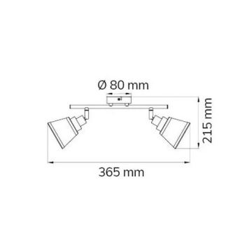 Wofi 719202019000 - Spot ZOON 2xE14/28W/230V