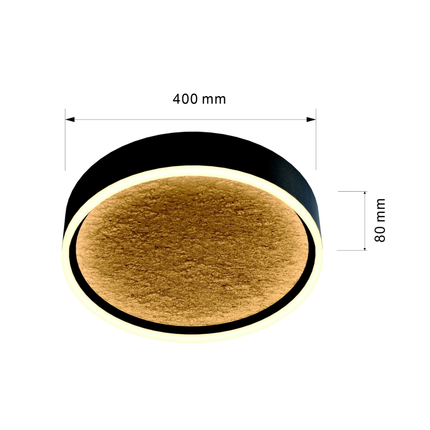 Wofi 9002-104M - Plafonnier à intensité variable BORDEAUX LED/37W/230V noir/doré