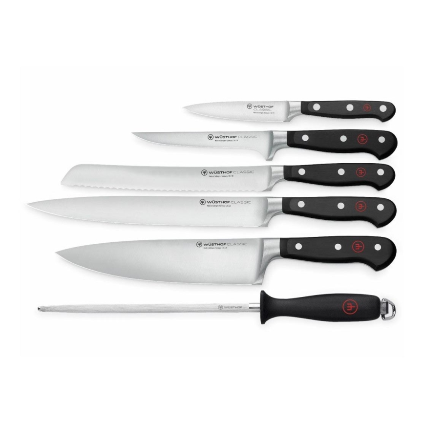 Wüsthof - Jeu de couteaux de cuisine CLASSIC 6 pcs noir