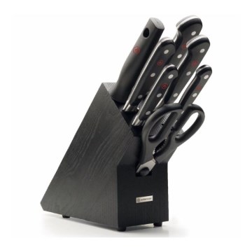 Wüsthof - Jeu de couteaux de cuisine dans un porte-couteau CLASSIC 8 pcs noir