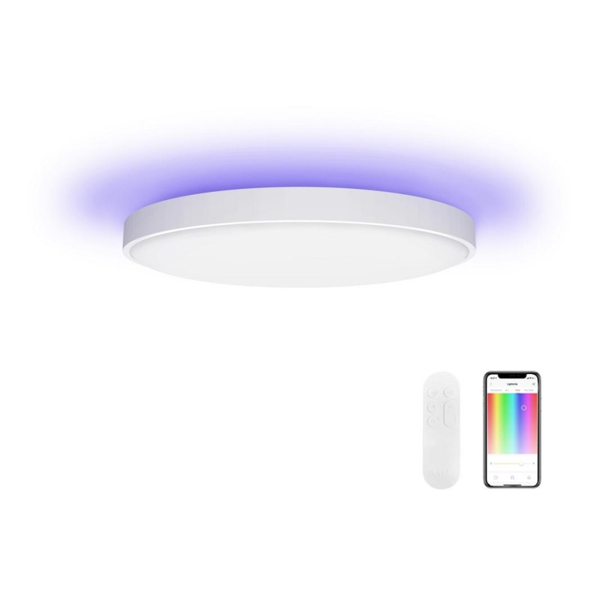 Plafonnier tissu LED connecté WiFi smart Ø49cm CCT RGB App dimmable ciel  étoilé