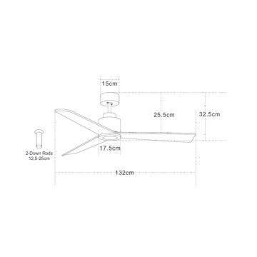 Zambelis 19136 - Ventilateur de plafond + télécommande