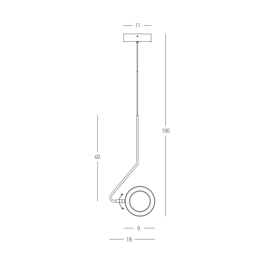 Zambelis 22045 - Suspension filaire à intensité variable LED/7W/230V CRI90 noir