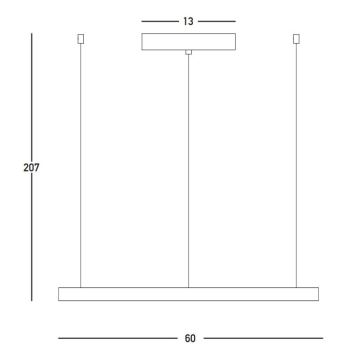 Zambelis 23033 - Suspension filaire à intensité variable LED/28W/230V 3000K d. 60 cm noir