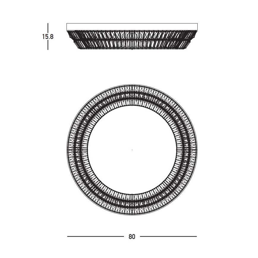 Zambelis 23049 - Plafonnier à intensité variable en cristal LED/55W/230V CRI 90 3000K d. 80 cm laiton