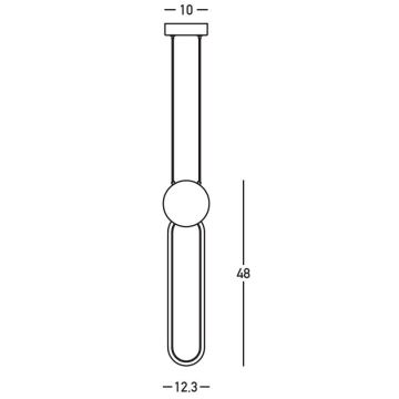 Zambelis 23101 - Suspension filaire à intensité variable LED/13W/230V 3000K noir