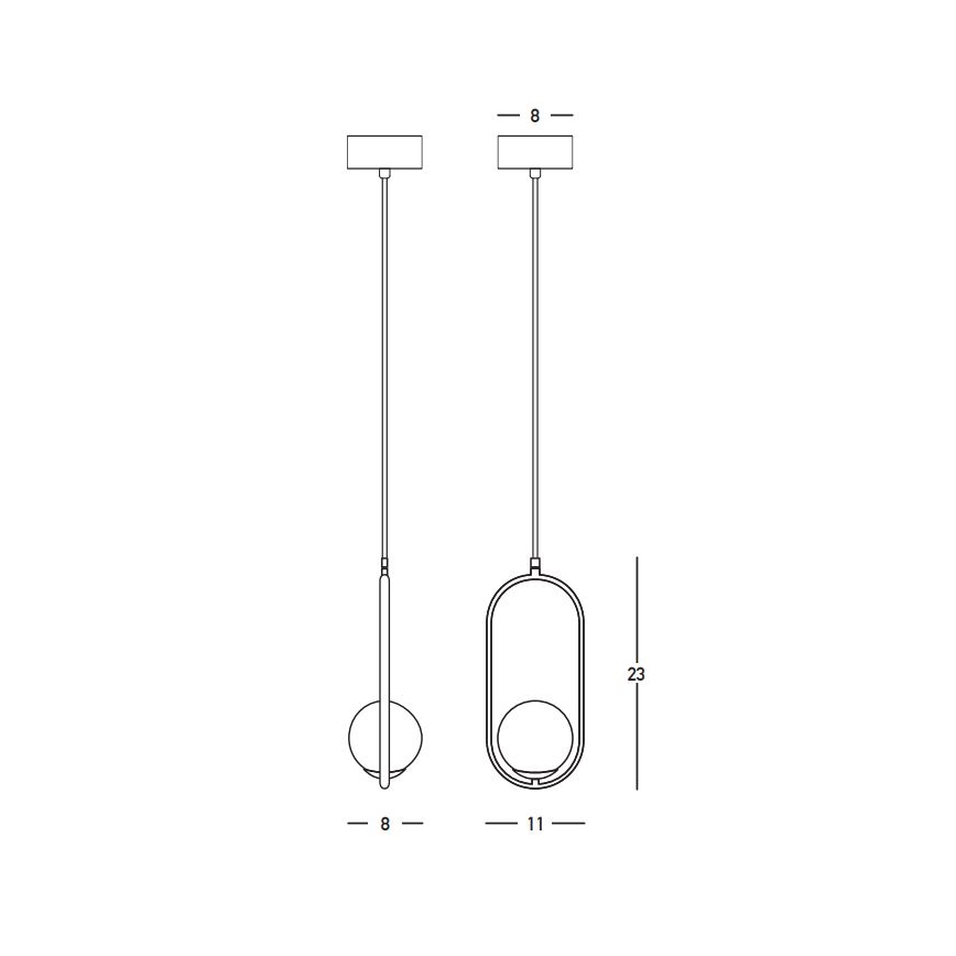 Zambelis 23136 - Suspension filaire 1xG9/7W/230V 8x11 cm doré