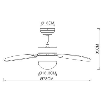 ZEVENTI - Ventilateur de plafond FAMARA 1xE14/60W/230V