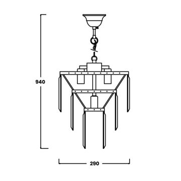 Zuma Line - Suspension filaire en cristal 4xE14/40W/230V