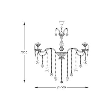 Zuma Line - Suspension chaîne 15xE14/40W/230V