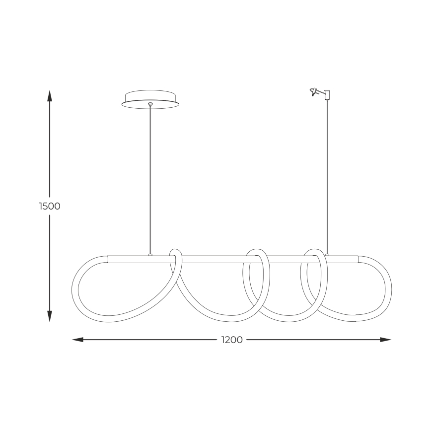 Zuma Line - Suspension filaire LED/45W/230V 3000/4000/6000K noir