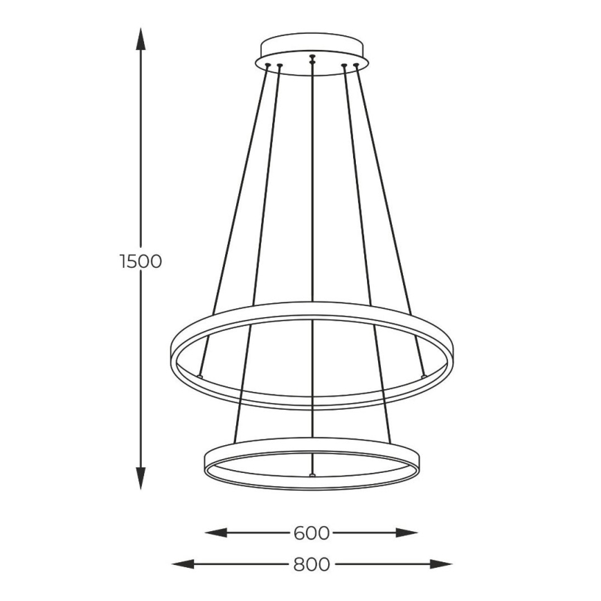 Zuma Line - Suspension filaire LED/60W/230V 3000/4000/6000K d. 80 cm noir