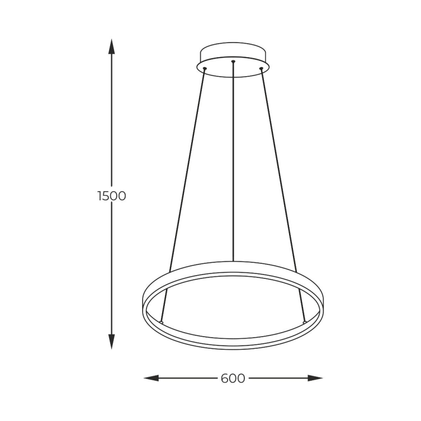 Zuma Line - Suspension filaire LED/28W/230V 3000/4000/6000K d. 60 cm noir