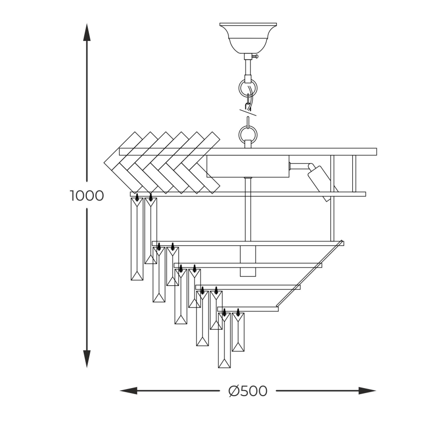 Zuma Line - Suspension chaîne 9xE14/40W/230V doré