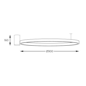 Zuma Line - Plafonnier LED/40W/230V 3000/4000/6000K d. 90 cm noir