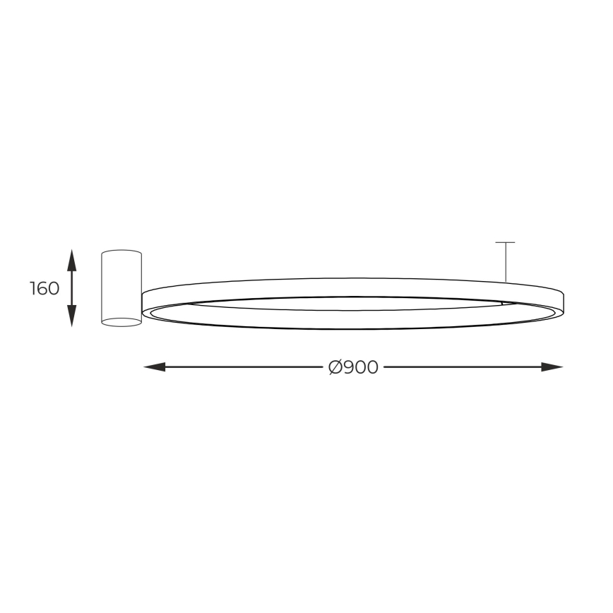 Zuma Line - Plafonnier LED/40W/230V 3000/4000/6000K d. 90 cm noir