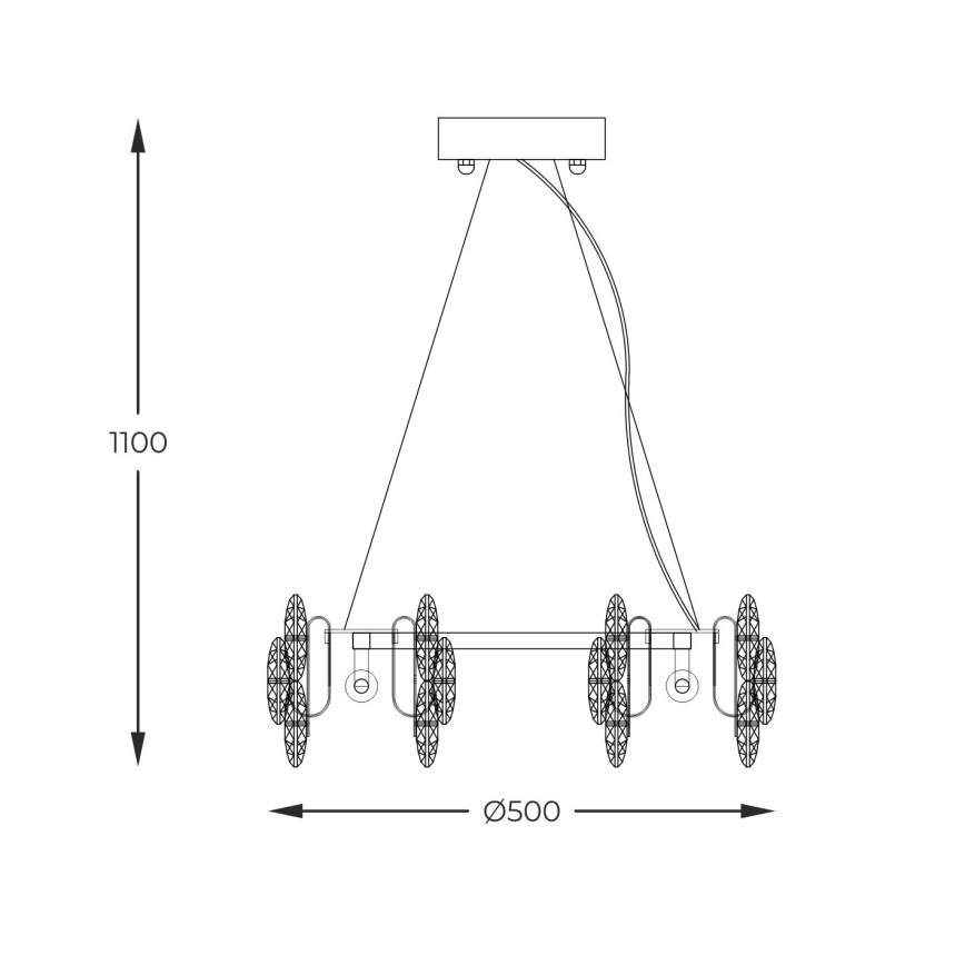 Zuma Line - Suspension filaire 6xE14/40W/230V doré