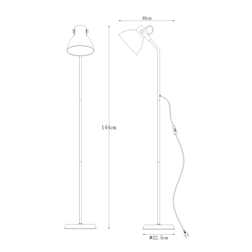 Zuma Line - Lampadaire 1xE27/40W/230V blanc