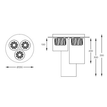 Zuma Line - Plafonnier 3xLED/5W/230V laiton